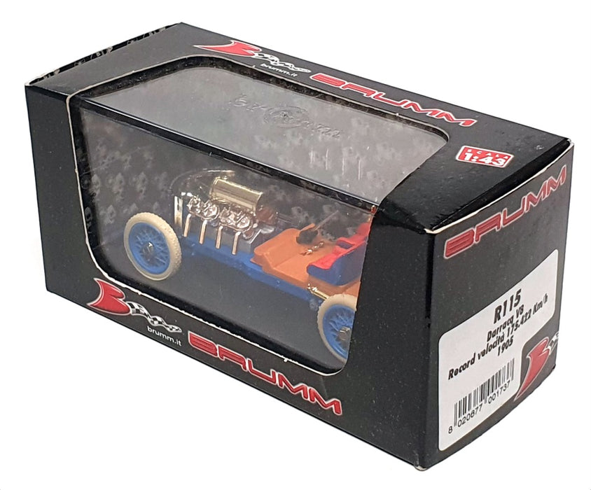 Brumm 1/43 Scale R115 - 1905 Darracq V8 Record Velocita 175.422 Km/h - Blue
