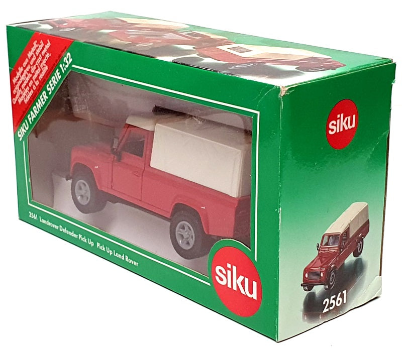 Siku 1/32 Scale 2561 - Land Rover Defender Pick-Up Truck - Red/White