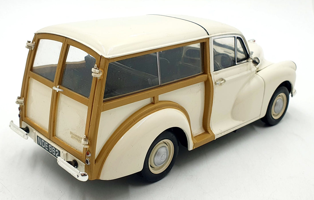Minichamps 1/18 Scale Diecast DC23426B - Morris Minor Traveller - White/Brown