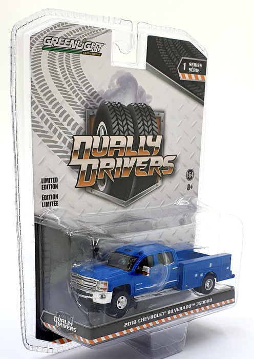Greenlight 1/64 Scale 46010-B - 2018 Chevrolet Silverado 3500HD - Blue