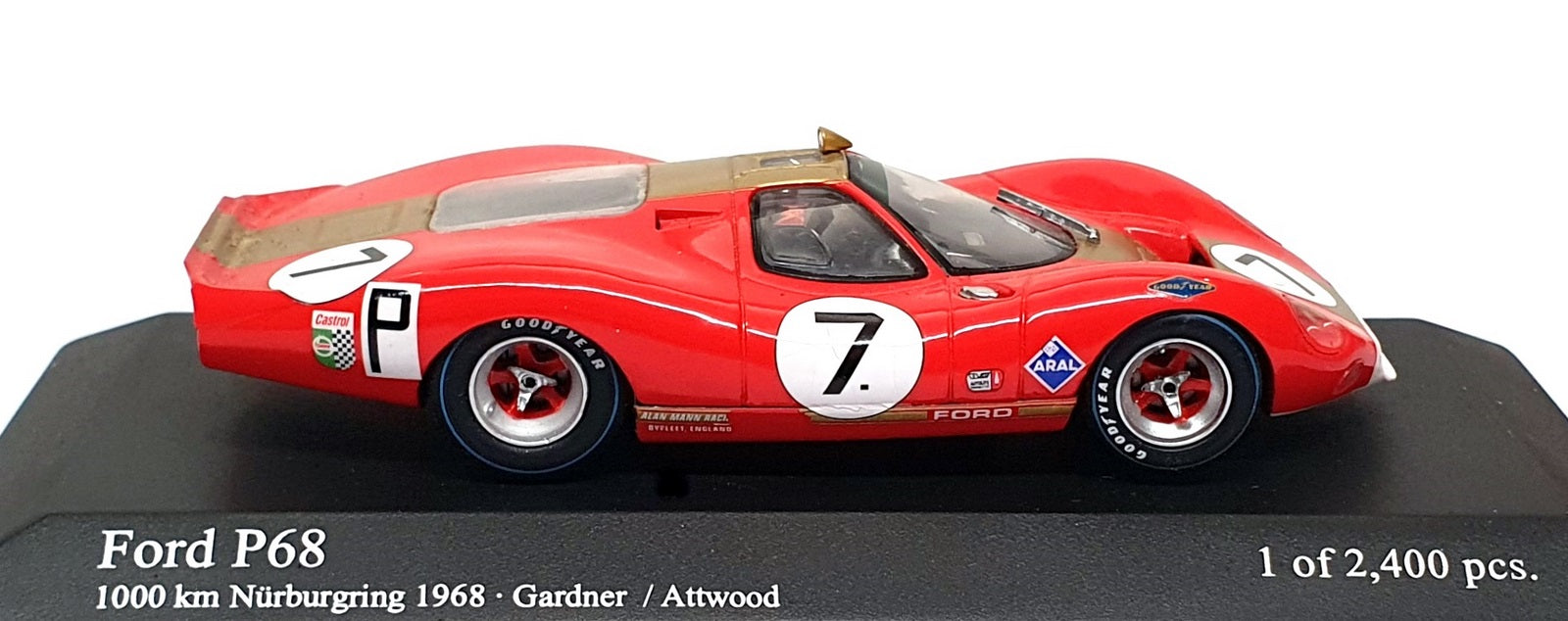 Minichamps 1/43 Scale 400 688407 - Ford P68 #7 1000km Nurburgring 1968