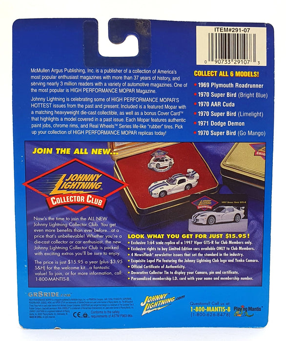 Johnny Lightning 1/64 Scale 291-07 HP MOPAR - 1969 Plymouth Roadrunner - Red