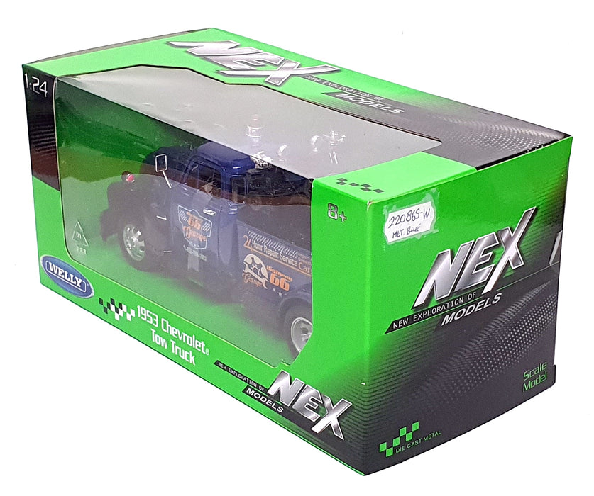 Welly 1/24 Scale 22086S-W - 1953 Chevrolet Tow Truck Highway 66 - Met. Blue