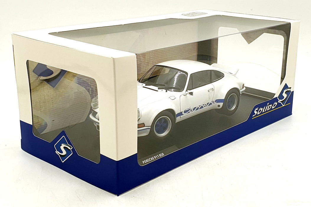 Solido 1/18 Scale S1801119 - 1973 Porsche 911 RSR - White/Blue Carrera Stripes