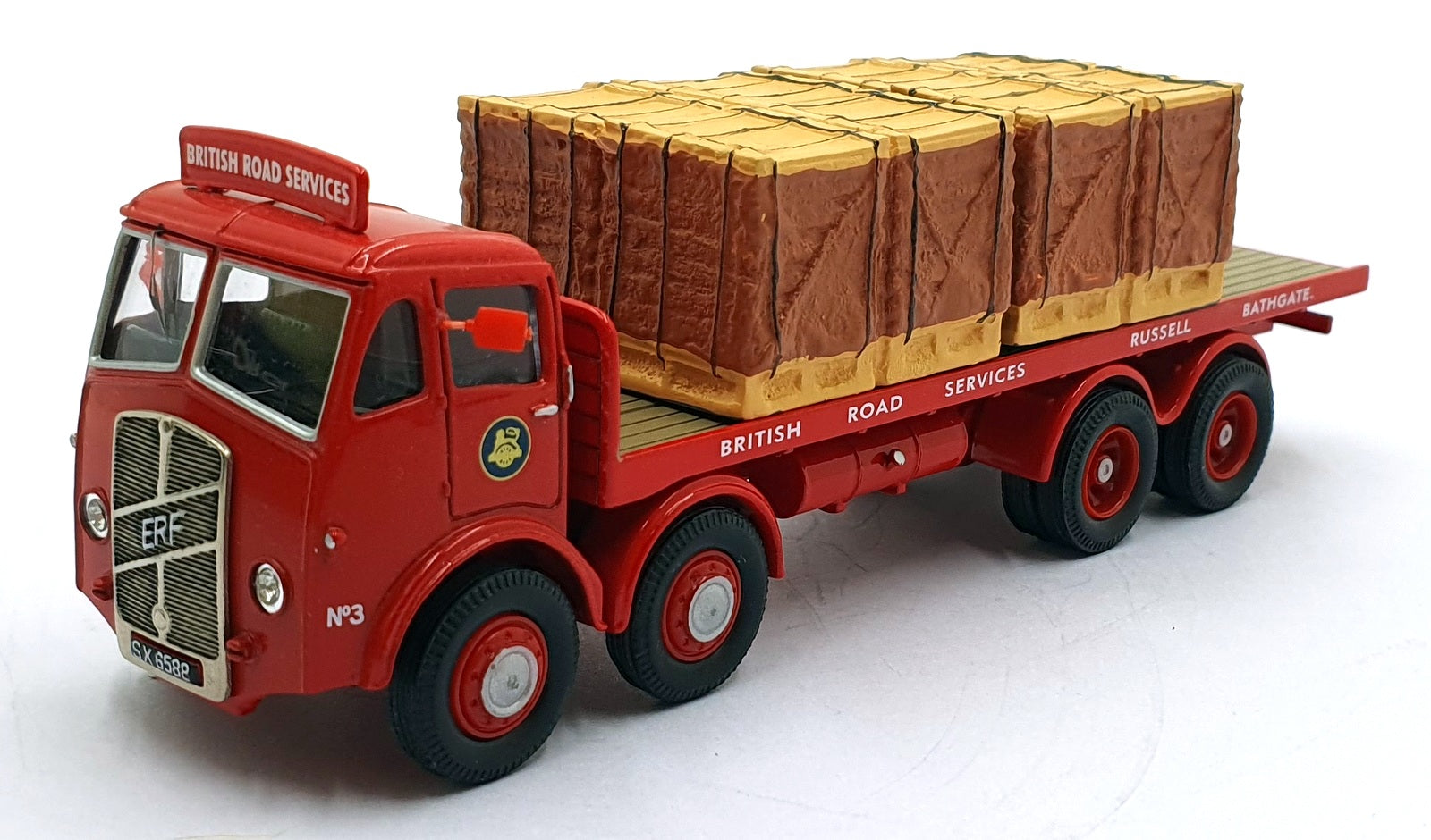 Corgi 1/50 Scale 09803 - ERF V 8 Wheel Platform Lorry With Pallet Load (BRS) Red