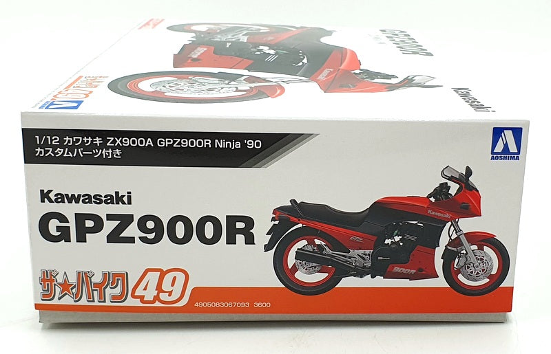 Aoshima 1/12 Scale Kit 67093 - 1990 Kawasaki ZX900A GPZ900R Ninja - Red
