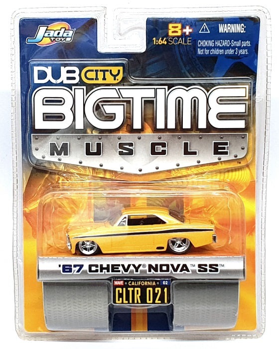 Jada Toys 1/64 Scale 12006 - 1967 Chevy Nova SS - Yellow/Black Stripe
