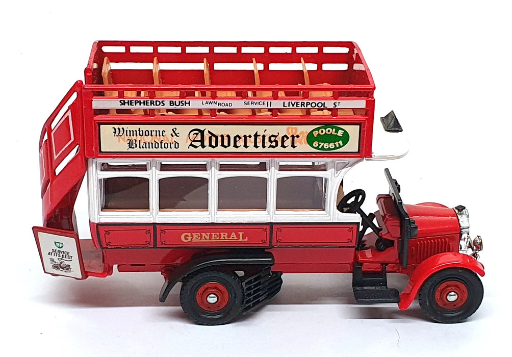 Corgi Apx 15cm Long C858/1 Thornycroft Bus Wimborne & Dorset Advertiser REWORKED