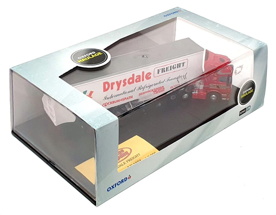 Oxford Diecast 1/76 Scale SCA04FR - Scania R Fridge Trailer "Drysdale" White/Red