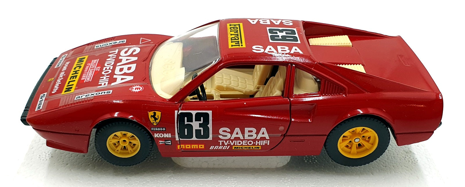Burago 1/24 Scale Diecast 9148 - Ferrari 308 GTB Race Car #63 - Red