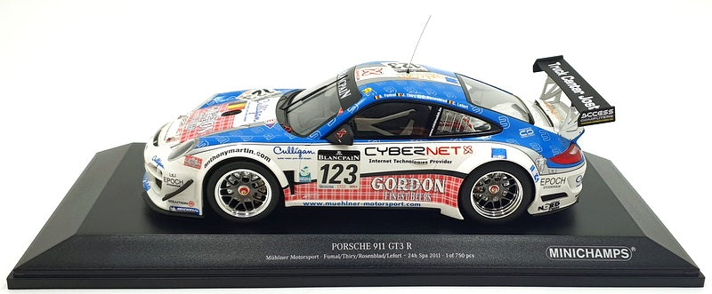 Minichamps 1/18 Scale 155 118923 - Porsche 911 GT3 R #123 24H Spa 2011