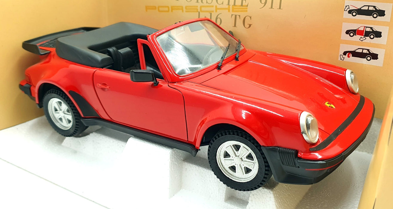 Polistil 1/16 Scale Diecast 016786 - Porsche 911 Cabriolet  - Red