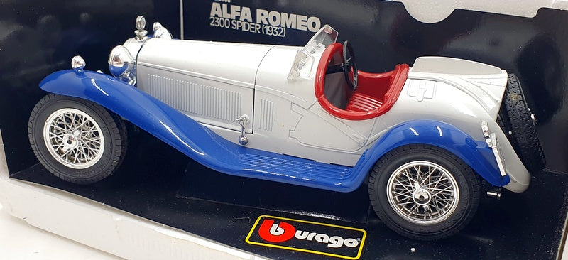 Burago 1/18 Scale Diecast 3008 Alfa Romeo 2300 Spider 1932 White Blue