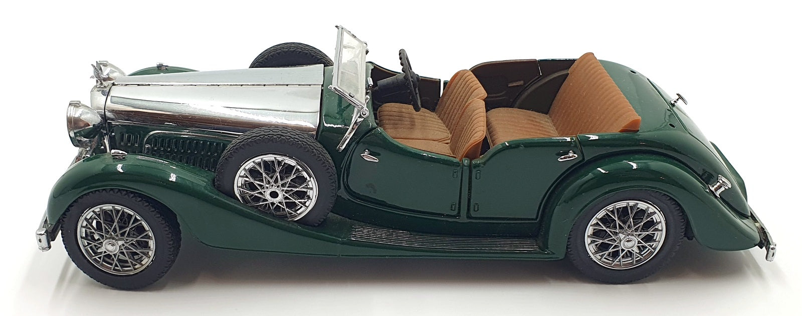Franklin Mint 1/24 Scale B11PU51 - 1938 Alvis Roadster - Chrome/Green