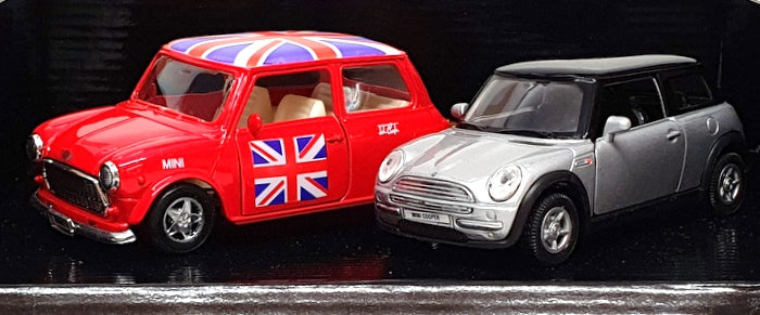 Welly Diecast 973025 - Mini Gift Set Old & New - Red With Union Jack Silver