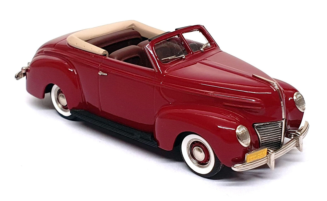 Brooklin 1/43 Scale BRK159 - 1939 Mercury 2Dr. Convertible Coupe - Deep Red