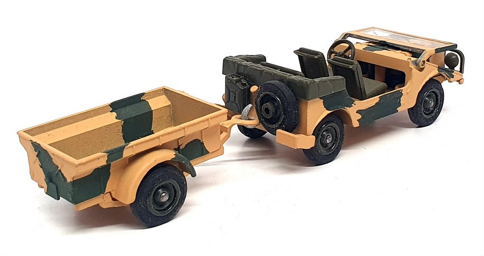 Solido 1/43 Scale Diecast 212 - Army Jeep & Trailer - Green