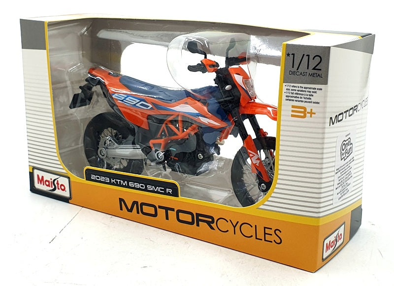 Maisto 1/12 Scale Diecast 31101-23094 - 2023 KTM 690 SMC R Motorbike Orange/Blue