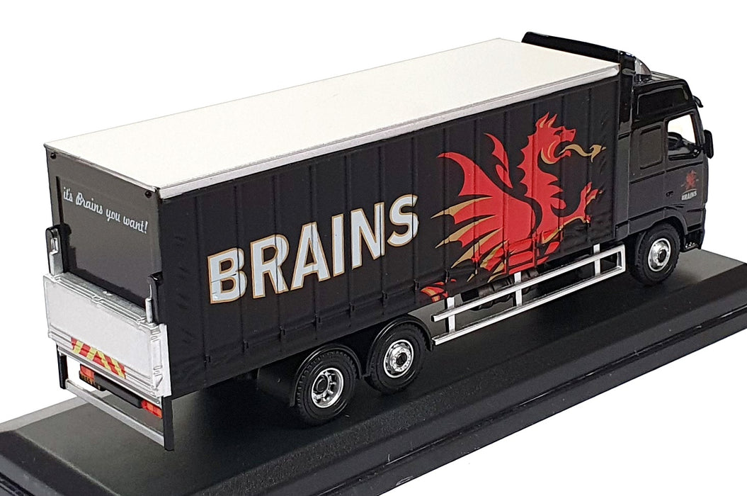 Oxford Diecast 1/76 Scale SP113 - Volvo FH Curtainside Truck Brains - Black 
