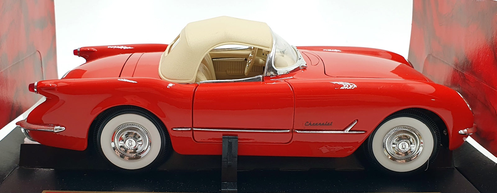 Mira 1/18 Scale Diecast 6195 - 1954 Chevrolet Corvette Convertible - Red/White