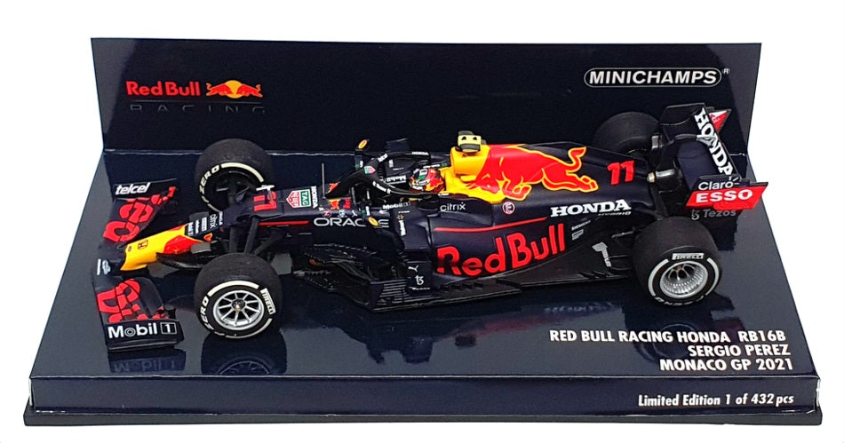 Minichamps 1/43 Scale 410 210611 - F1 Red Bull Honda RB16B Monaco GP 2021 Perez