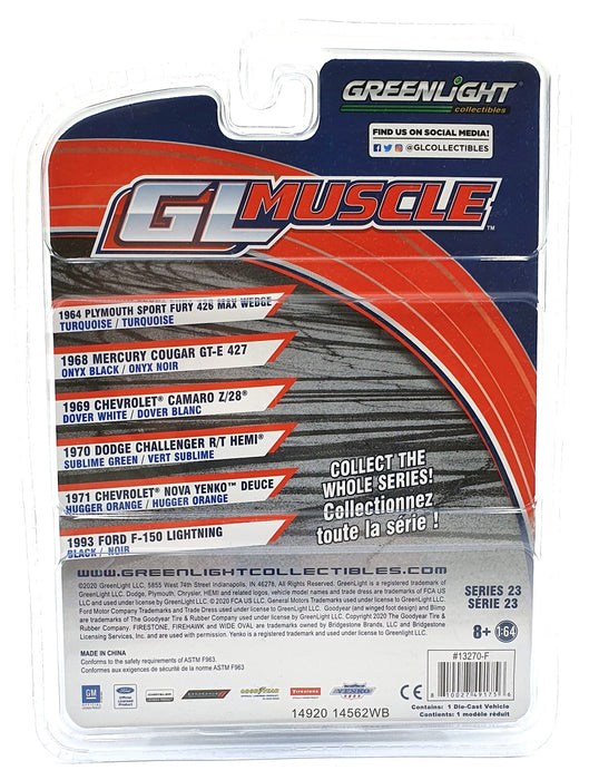 Greenlight 1/64 Scale 13270-F - 1993 Ford F-150 Lightning - Black