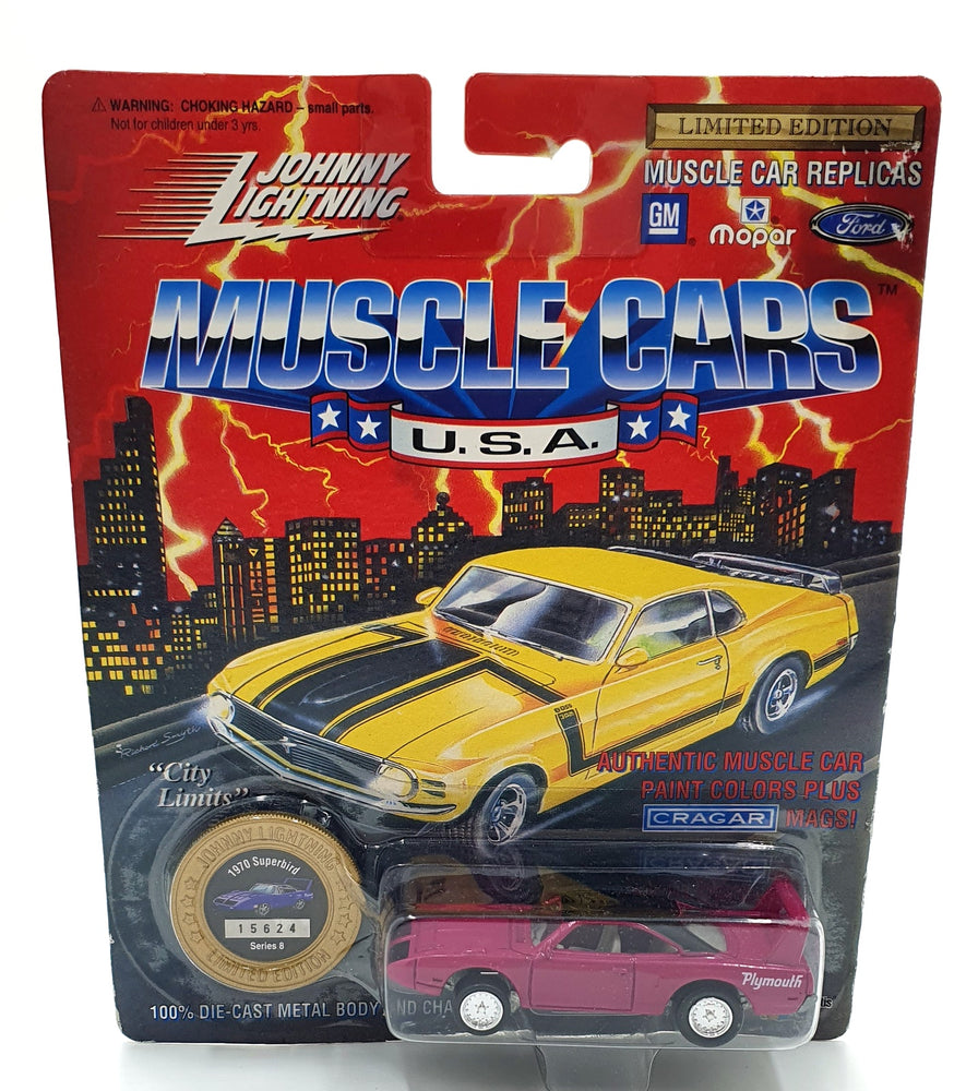 Johnny Lightning 1/64 Scale 200-180 Muscle Cars USA 1970 Plymouth Superbird Pink