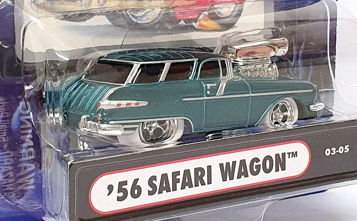 Muscle Machines 1/64 Scale 71161 03-05 - 1956 Pontiac Safari Wagon - Green