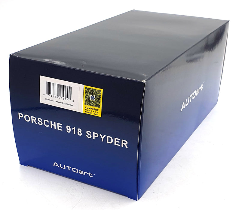 Autoart 1/18 Scale Diecast 77924 - 2013 Porsche 918 Spyder - Riviera Blue