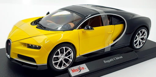 Maisto 1/18 Scale Diecast 46629 - Bugatti Chiron - Yellow/Black