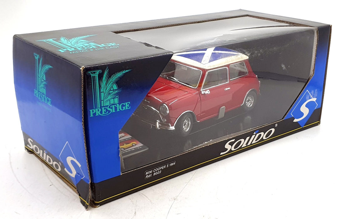 Solido 1/18 Scale Diecast 8022-1 - Mini Cooper S 1964 - Red/White Scottish Flag