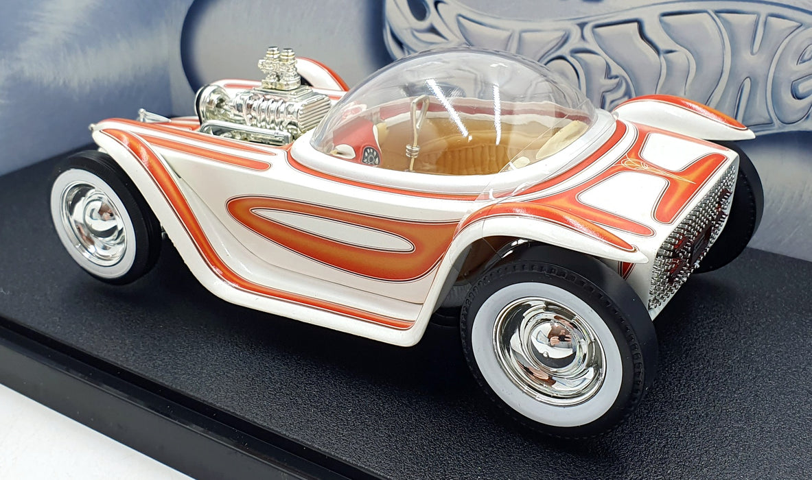 Hot Wheels 1/18 Scale Diecast 53832 - Beatnik Bandit custom Car - White/Orange