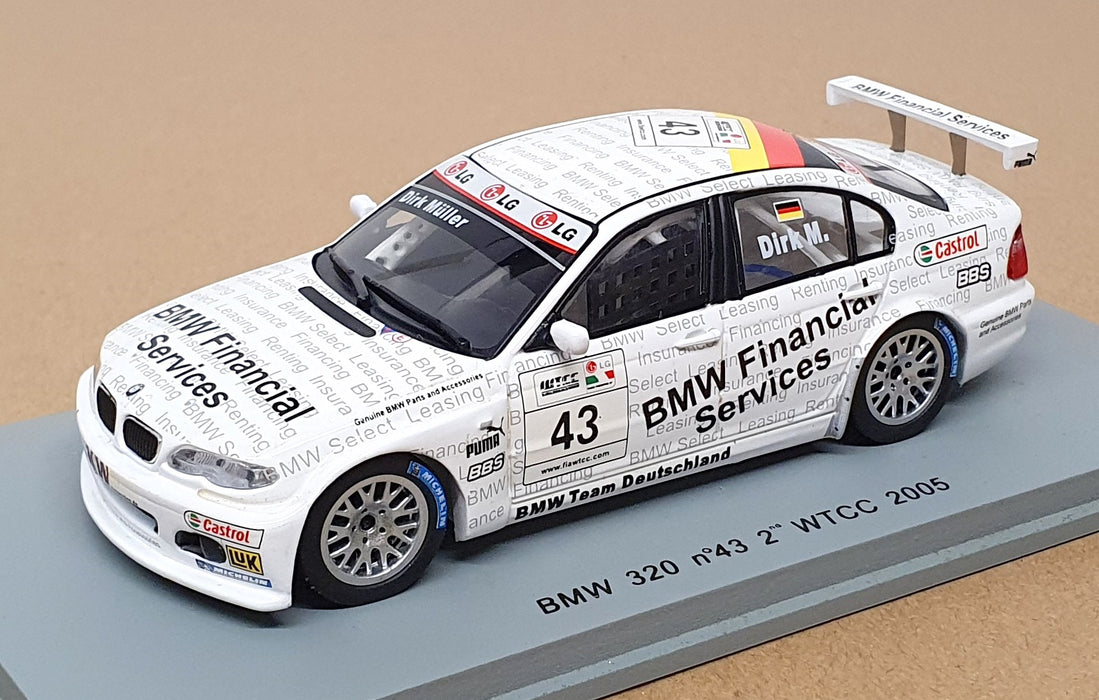 Spark 1/43 Scale S0428 - BMW 320 #43 2nd WTCC 2003 Dirk Muller - White