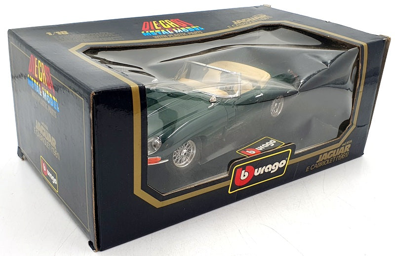 Burago 1/18 Scale Diecast 3026 - 1961 Jaguar E Type Cabriolet - Green