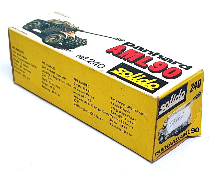 Solido Appx 10cm Long Diecast 240 - Panhard AML90 Armoured Car - Green