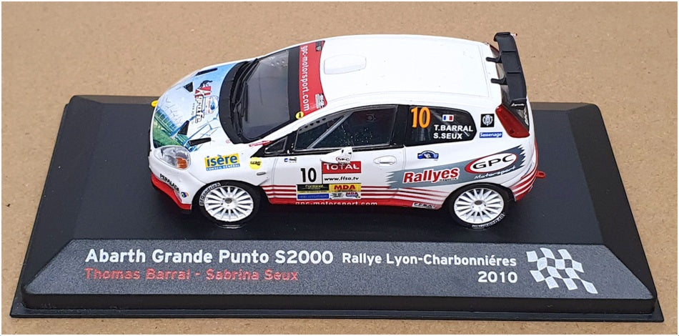 Altaya 1/43 Scale AT28423E Abarth Grande Punto S2000 #10 Rallye Lyon 2010 White