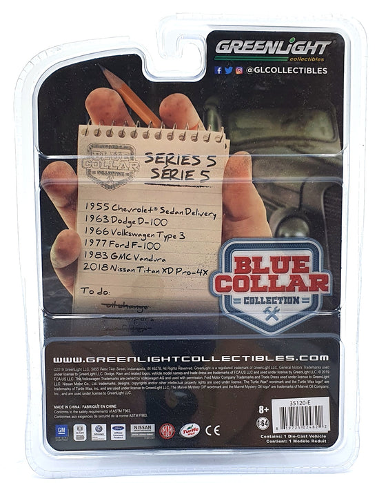 Greenlight 1/64 Scale 35120-E - 1983 GMC Vandura Van - White/Green