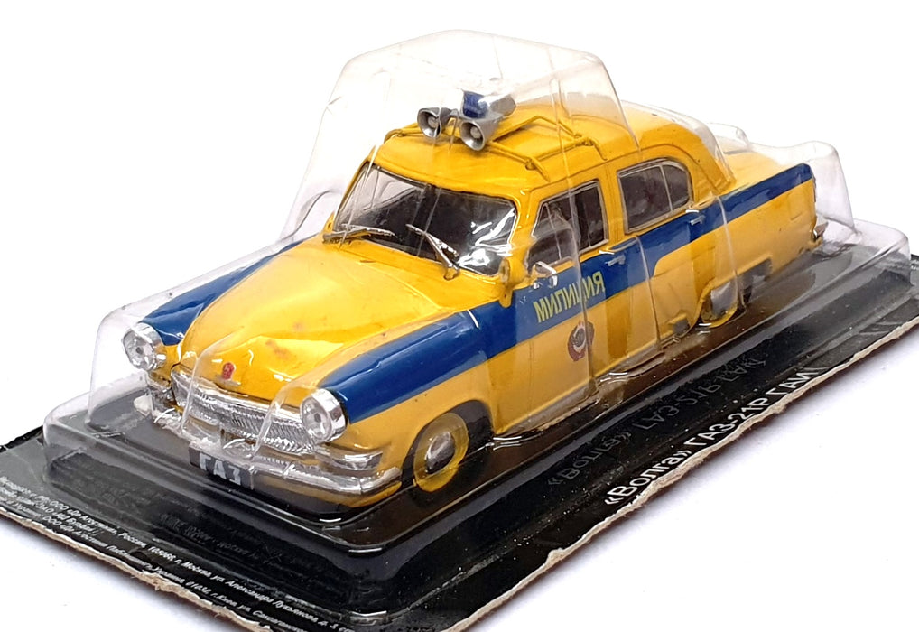 Altaya 1/43 Scale SOV01A - Russian GAZ Volga Police Car - Yellow/Blue