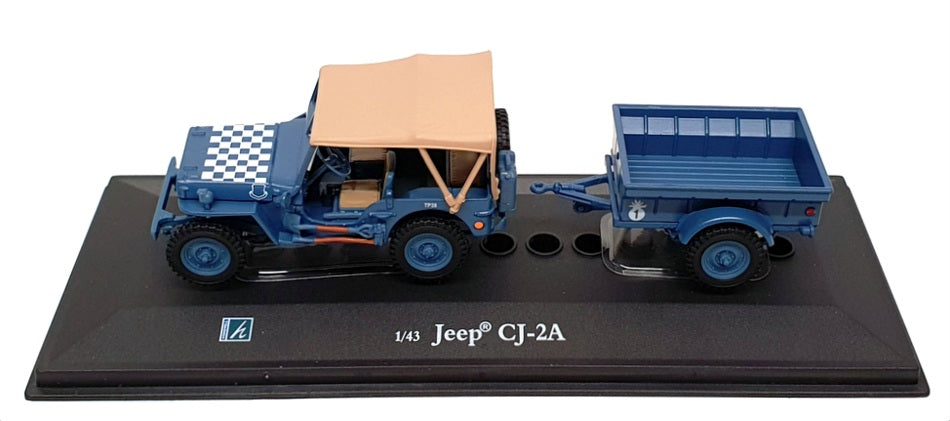 Cararama 1/43 Scale 00146 - Jeep CJ-2A Airport Dispersal Guidance - Blue