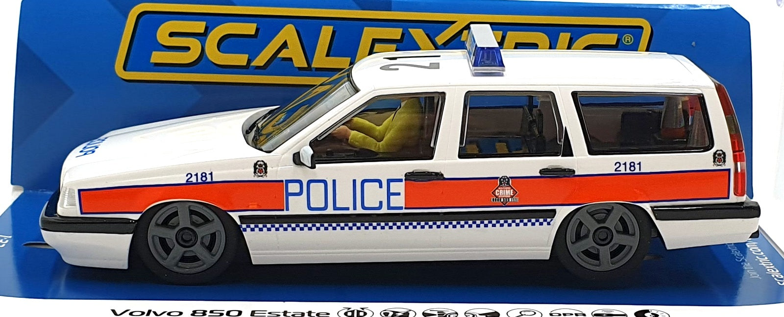 Scalextric 1/32 Scale Slotcar C4597 - Volvo 850 Estate Emergency - Police