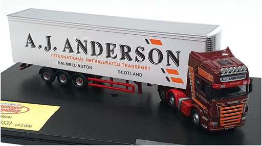 Oxford Diecast 1/76 Scale SCA05FR - Scania R Topline Fridge (A.J. Sanderson)