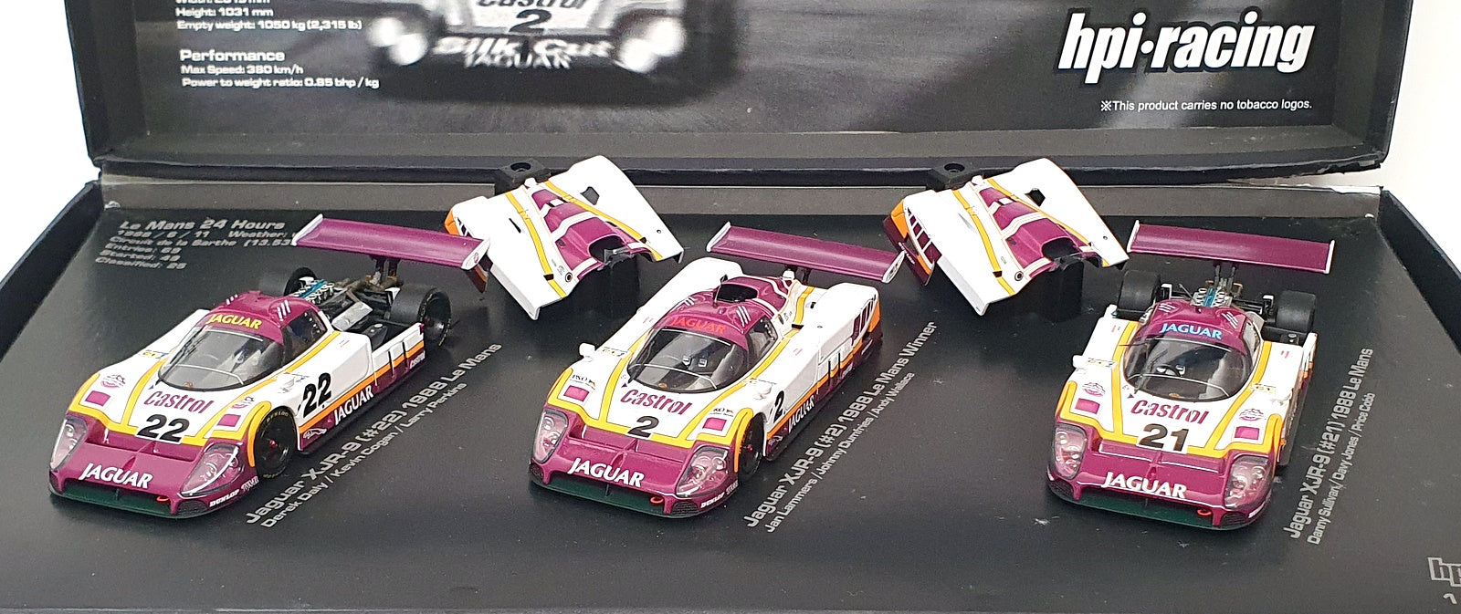 HPI Racing 1/43 Scale 8055 - Jaguar XJR-9 24H Le Mans 1988 Castrol 3 Car Set