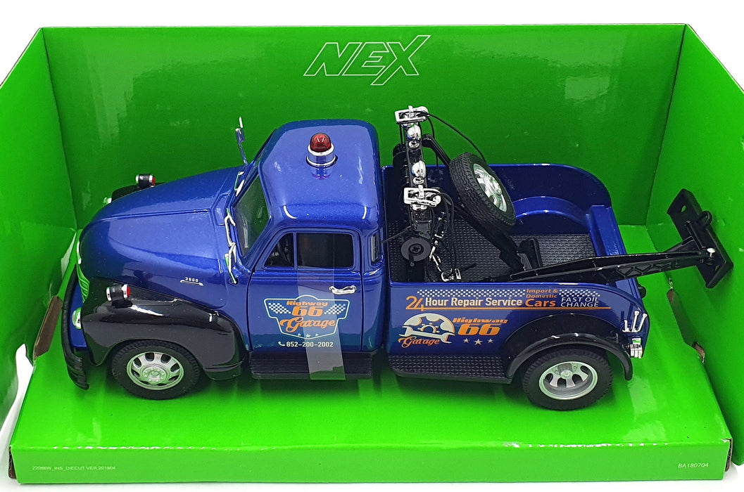 Welly 1/24 Scale 22086S-W - 1953 Chevrolet Tow Truck Highway 66 - Blue