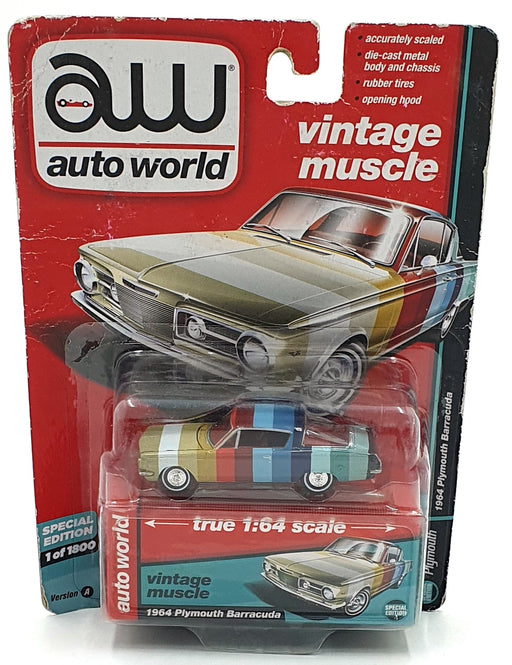 Auto World 1/64 Scale AWSP001 - 1964 Plymouth Barracuda - Multi Coloured