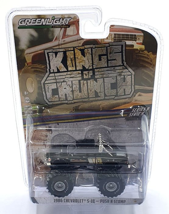 Greenlight 1/64 Scale 49090-B - 1986 Chevrolet S-10  Push and Stop - Black