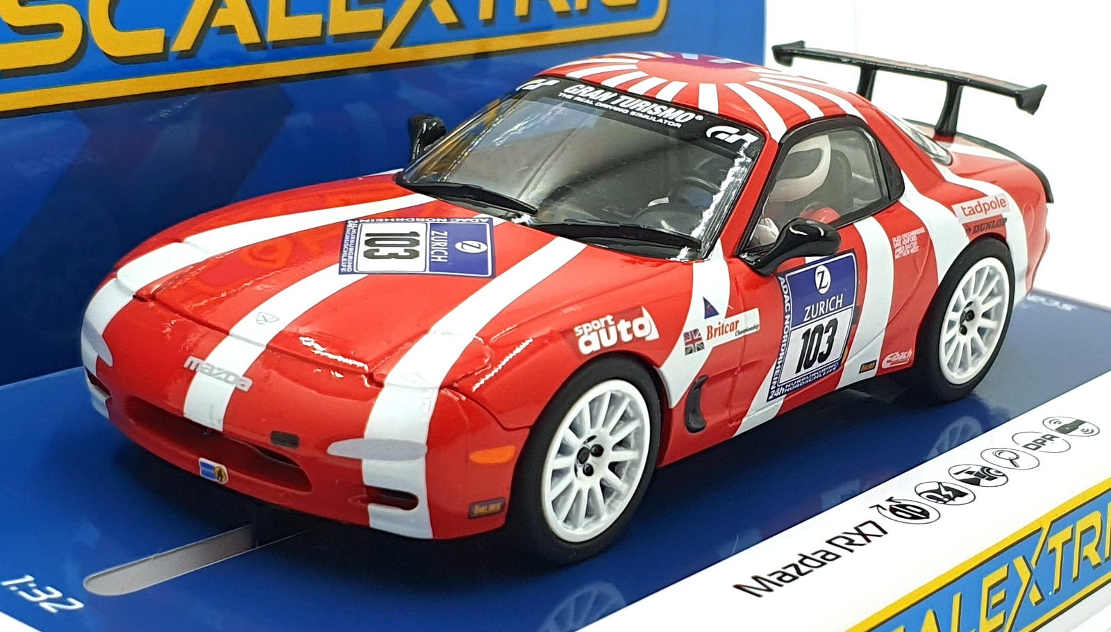Scalextric 1/32 Scale Slotcar C4626 - Mazda RX7 #103