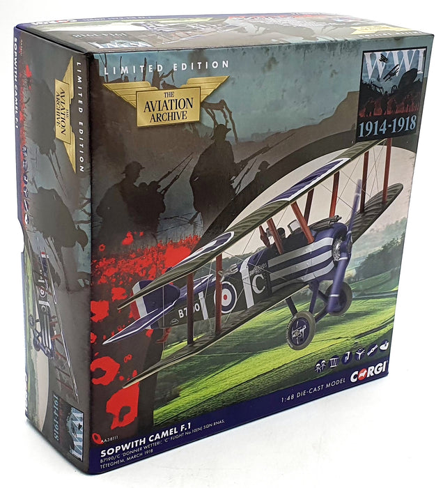Corgi 1/48 Scale AA38111 Sopwith Camel F.1 B7190/C 'Donna Wetter!' Tetegham 1918