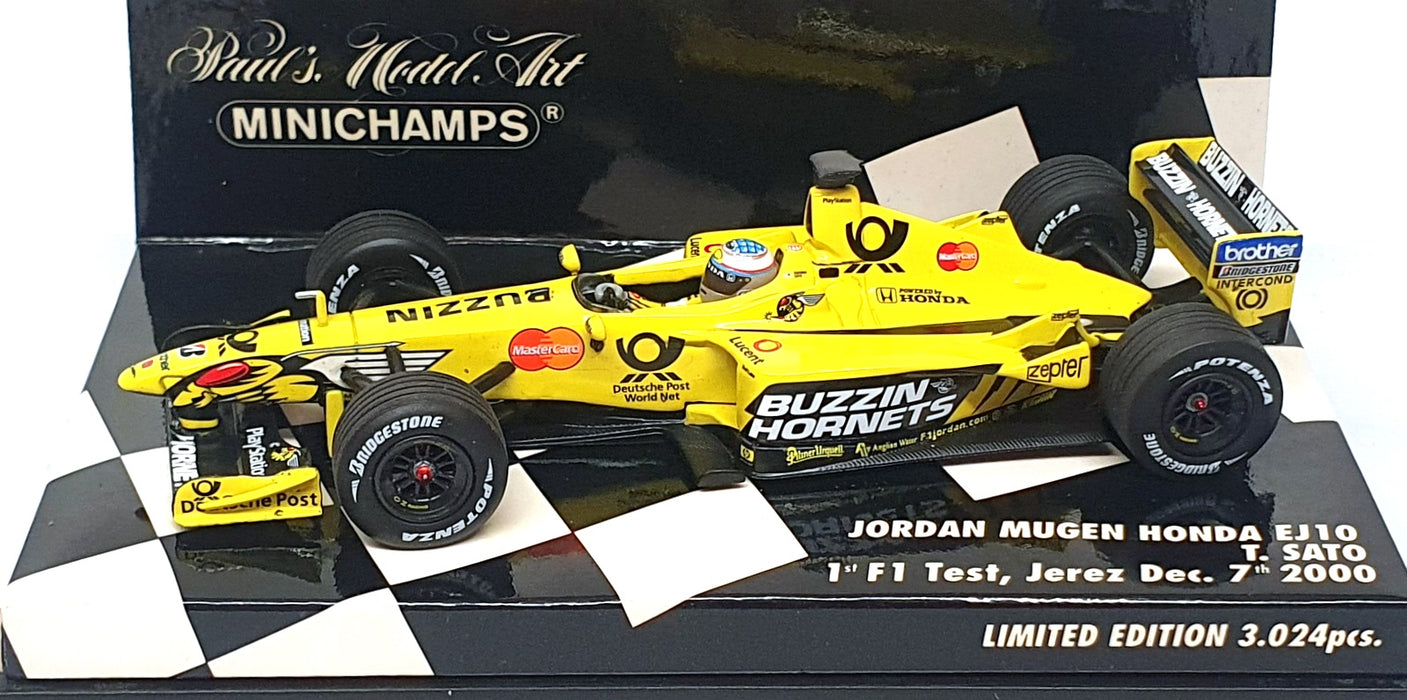 Minichamps 1/43 Scale 400 000099 F1 Jordan Honda EJ10 1st Test Jerez Dec. 7 2000