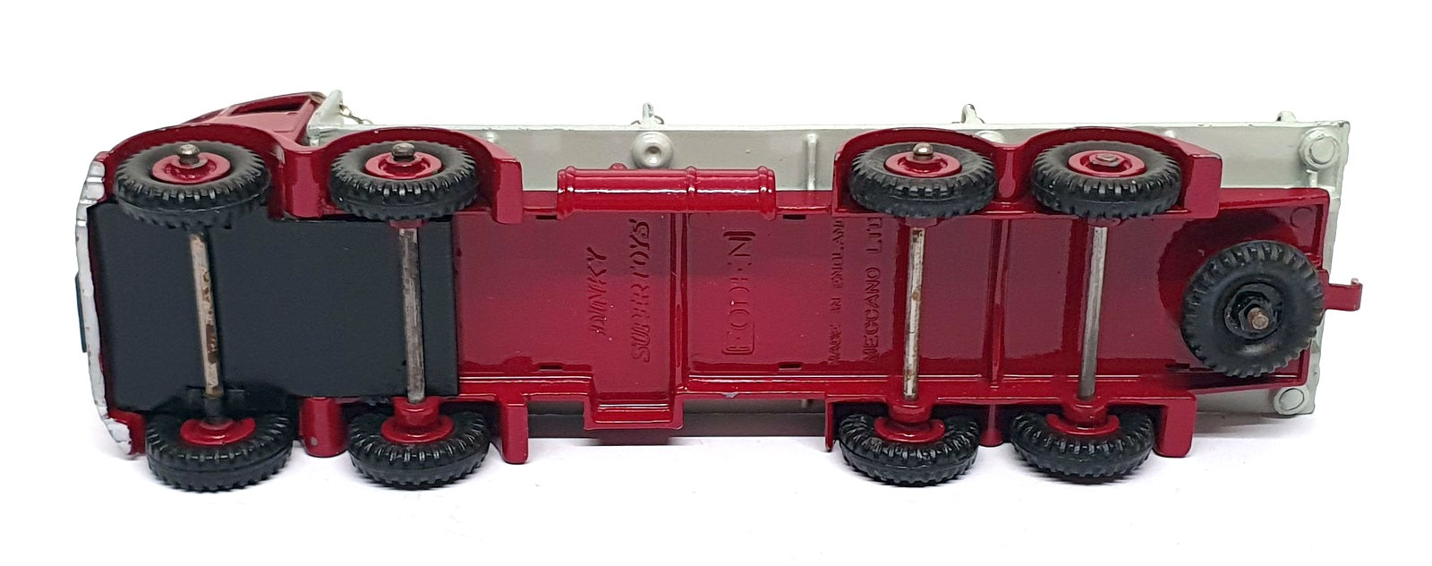 Dinky Supertoys 905 - Foden Flat Truck With Chains - Maroon/Grey