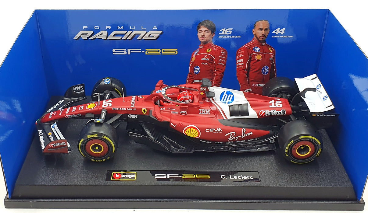 Burago 1/18 Scale Diecast 18-16816 - Ferrari SF-25 C.Leclerc #16 F1
